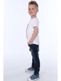 Jungen-T-Shirt mit Applikation, weiß NDZ4450 – Online-Shop – Boutique